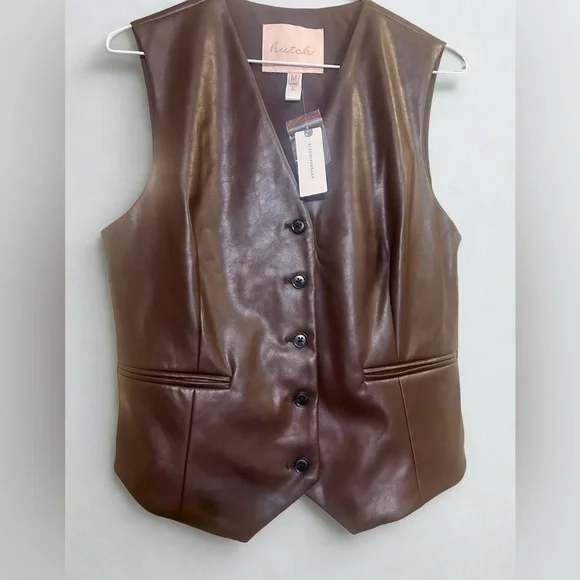 Hutch for Anthropologie Faux Leather Vest – NWT, Size M Women’s Fall Fashion - Picture 3 of 9
